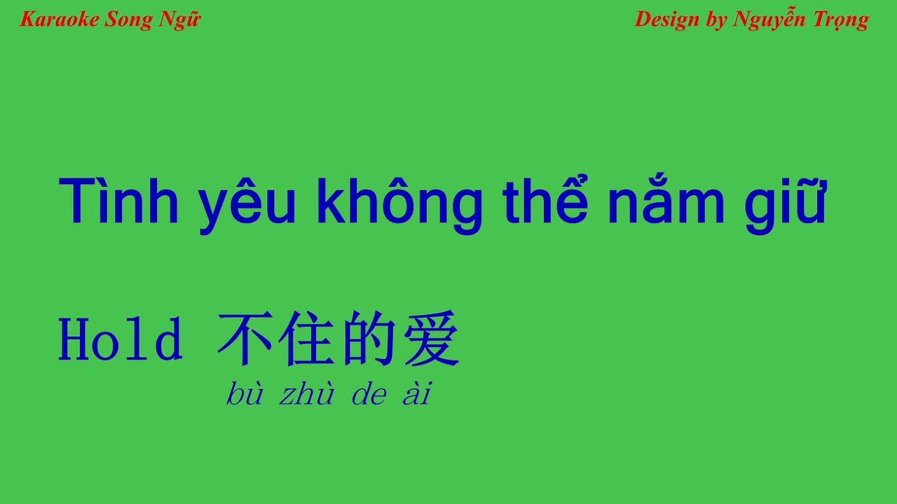 Karaoke (Nữ) - Tình yêu không thể nắm giữ - Hold 不住的爱 (A Min)