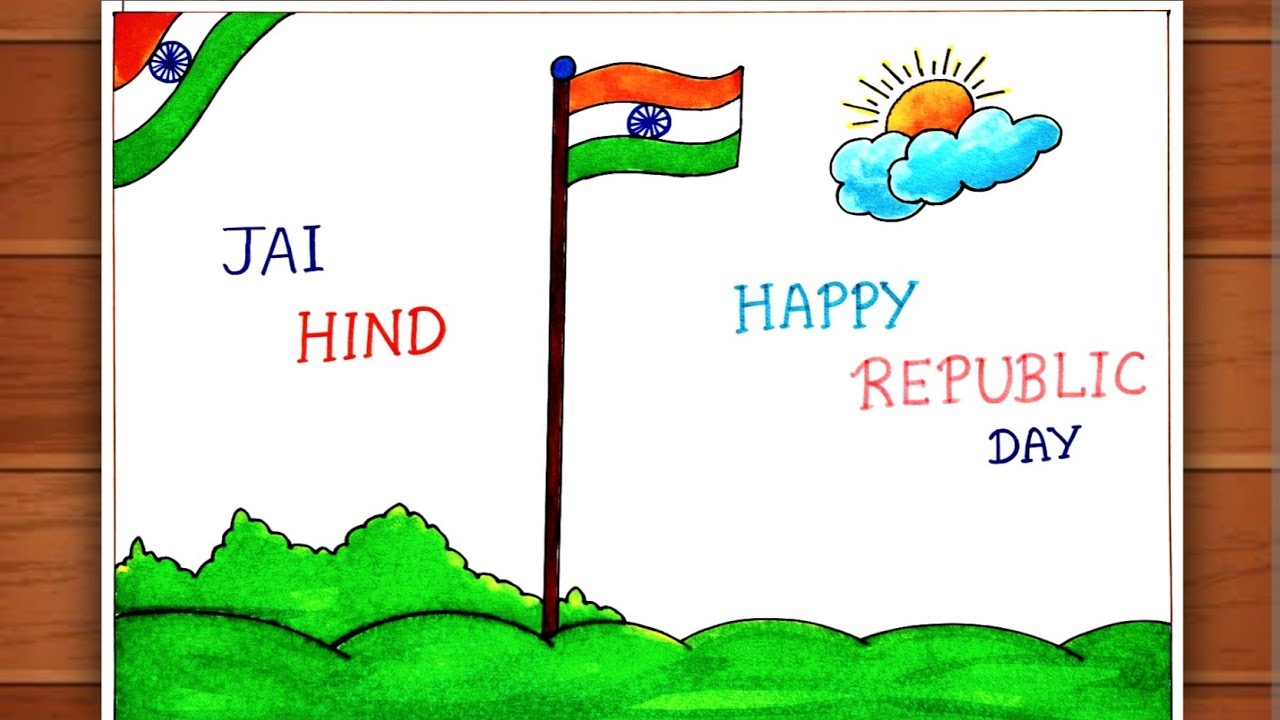 Republic Day drawing easy | Republic day poster drawing | Happy Republic day drawing | I Love India