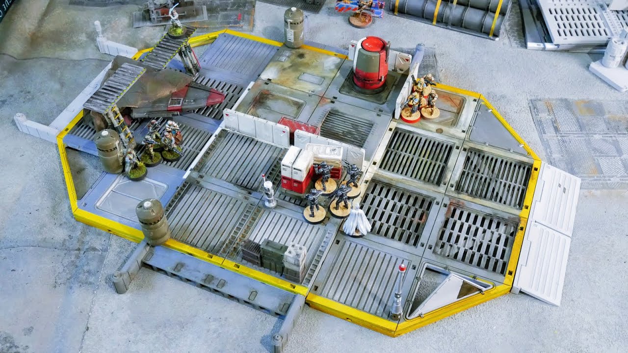 3D Printed Scifi Landing Hub Terrain Set Intro (Super Modular)