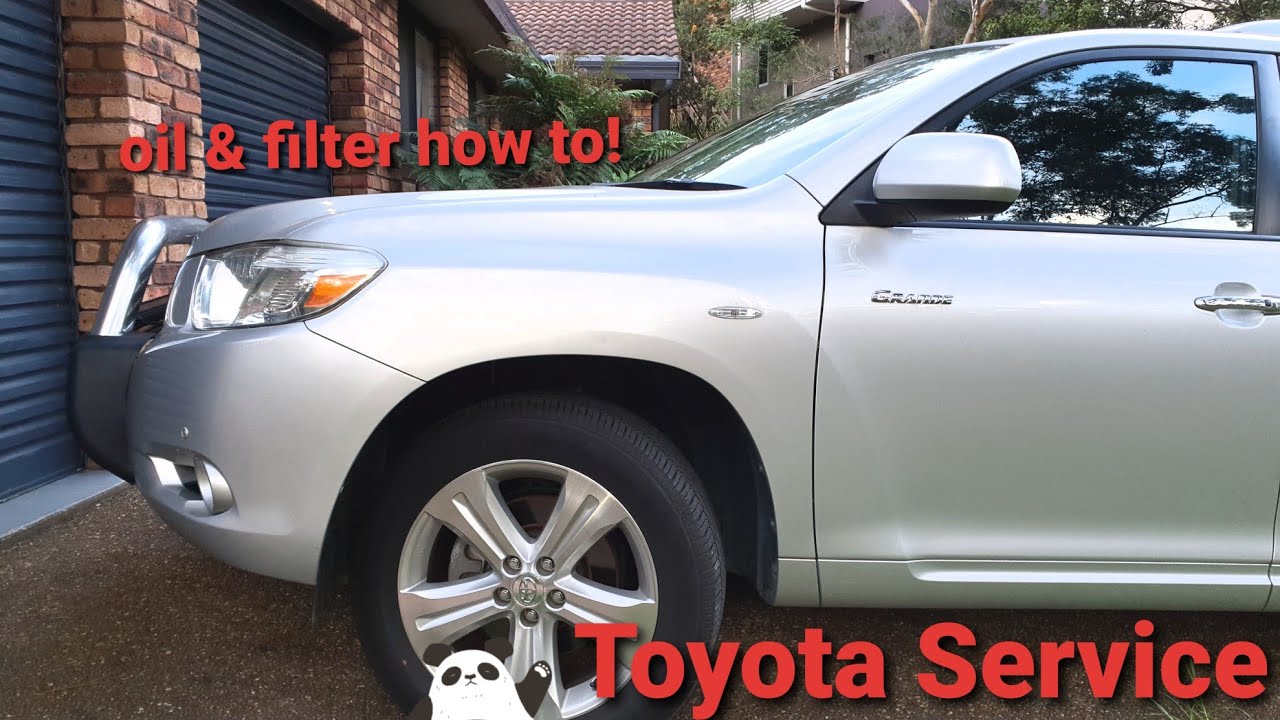 Toyota Kluger service oil change step by step how to 3.5L V6 petrol