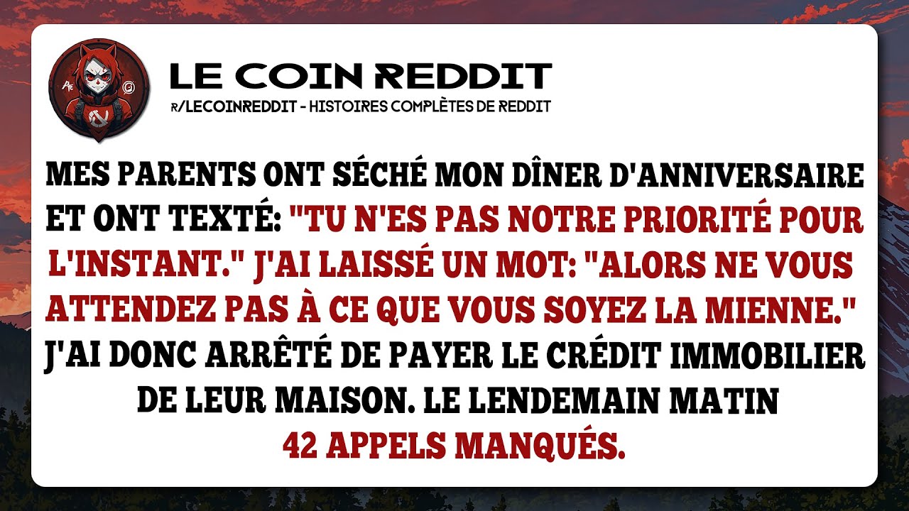 MES PARENTS ONT SÉCHÉ MON DÎNER D'ANNIVERSAIRE ET ONT TEXTÉ: 