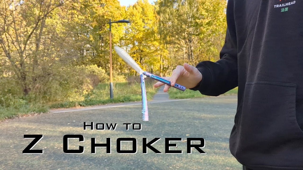 Z Choker - Обучение среднему трюку на ноже бабочке | How to Z Choker on Balisong