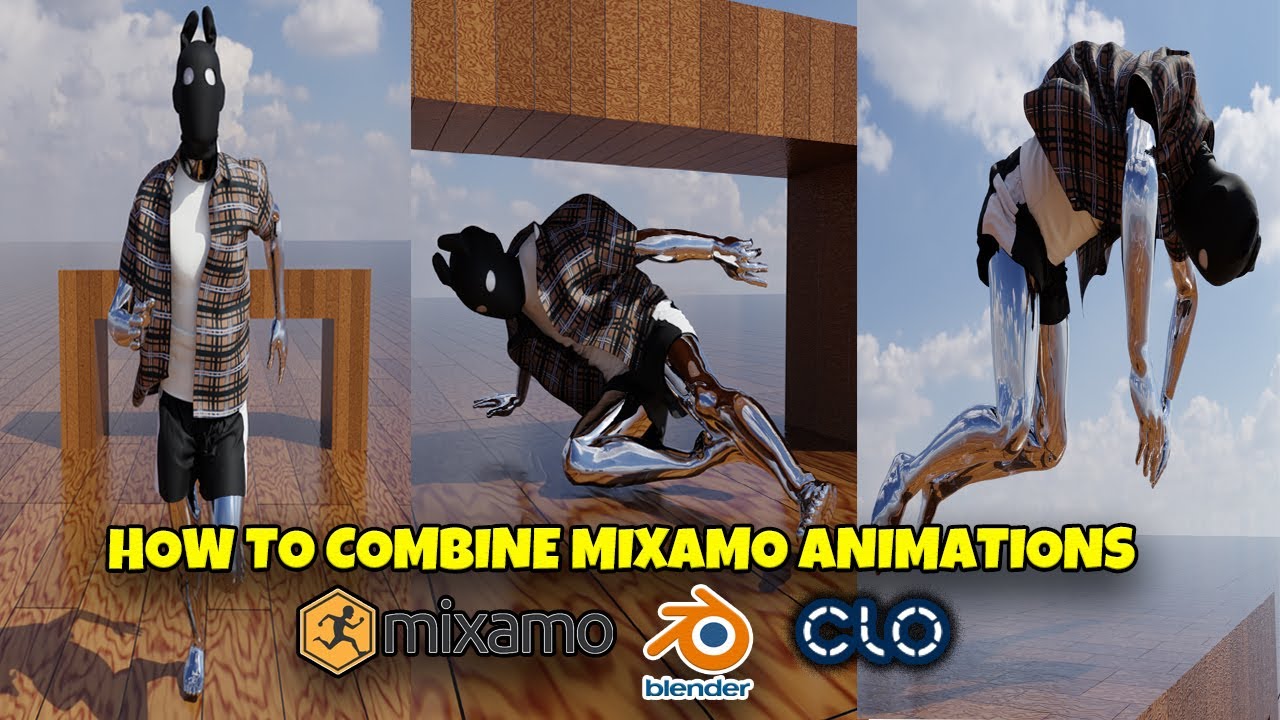 Как объединить анимации Mixamo в рабочем процессе Blender x Clo3d
