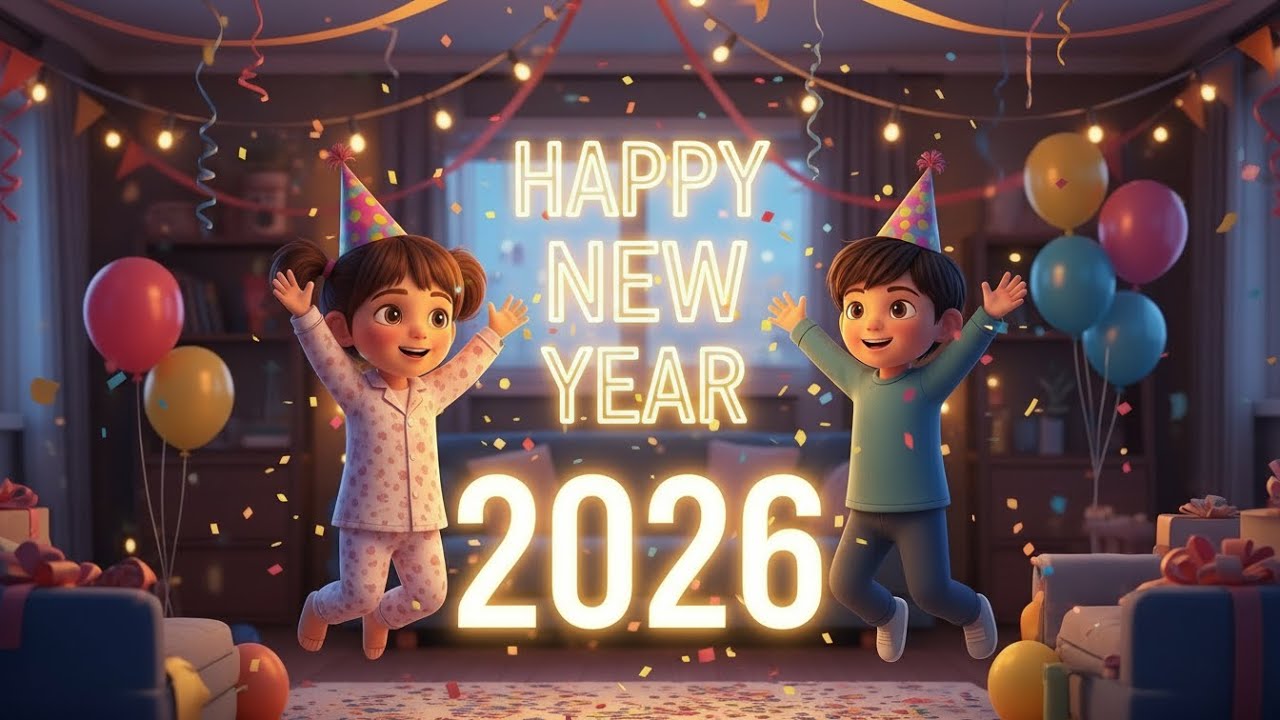 Happy New Year 2026 Countdown for Kids! 🎉 10 to 1 Numbers Song
