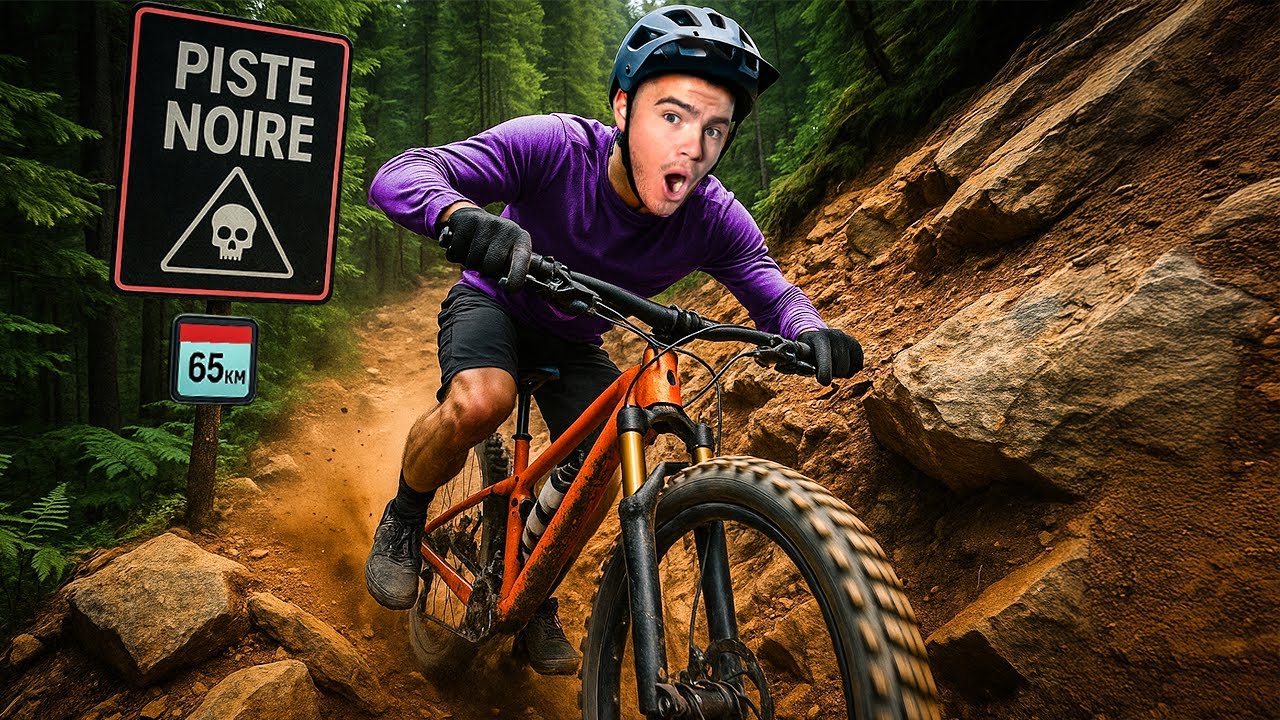 JE TENTE UNE PISTE NOIRE EN VTT !! (65KM Sans Exp&eacute;rience 😱)