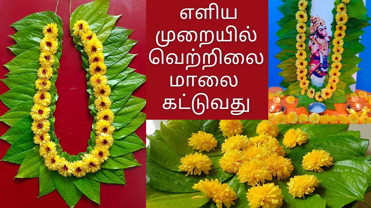 How to tie Betal Leaf Garland Easily / எளிய முறையில் வெற்றிலை மாலை கட்டுவது #betalground