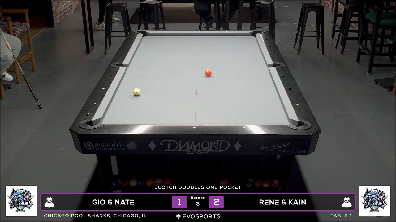 GIO & NATE vs RENE & KAIN - CHICAGO POOL SHARKS - TABLE 1 | EvoSports