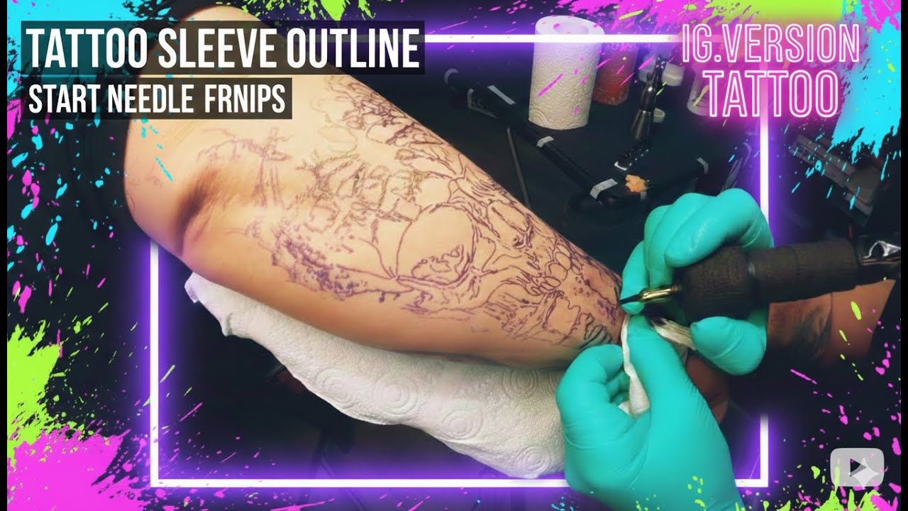 Realistic Skull Tattoo Timelapse/ Full process