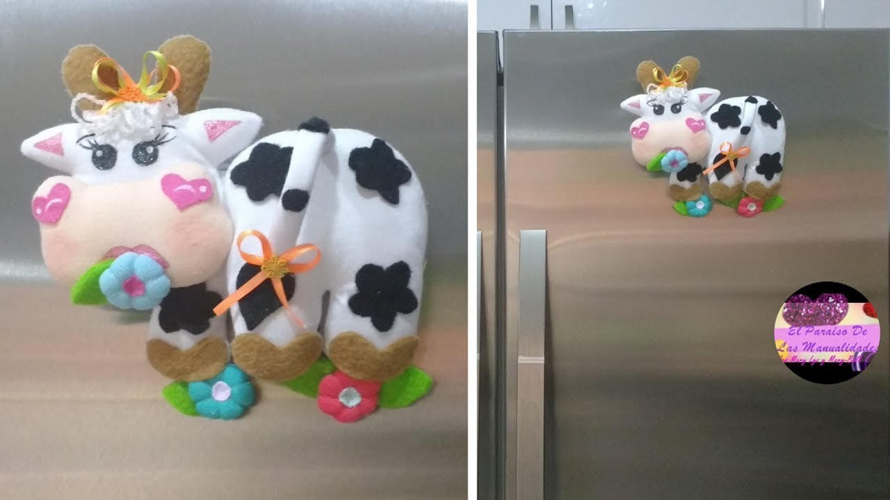 Vaquita para decorar tu nevera fácil paso a paso (Moldes Gratis) | Galería de Creatividad