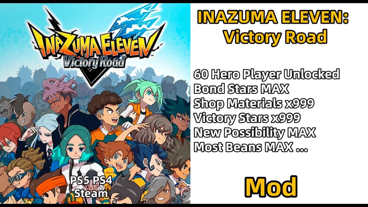 INAZUMA ELEVEN Victory Road Mod Cheat Victory Road Save Modding  Cheats Mods
