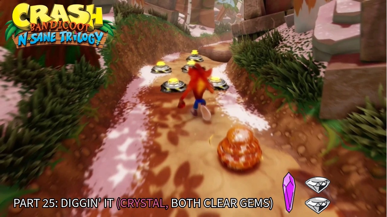 Crash Bandicoot 2 (N. Sane trilogy). 100% Walkthrough Part 25 - Diggin' it (Crystal,Both Clear gems)