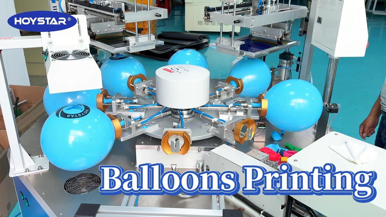 Print Custom Logo on Balloon with 2 Color Screen Printing Machine  #machine #printer #balloon