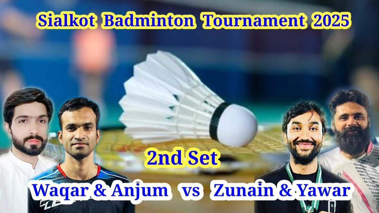 Anjum Bashir & Waqar vs Yawar Saleem & Zunain Malik badminton match at Sialkot #magicalbadminton