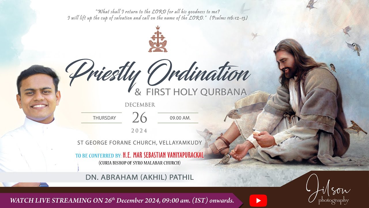 Priestly Ordination and First Holy Qurbana | Dn. Abraham (Akhil), Pathil | 26 12 2024