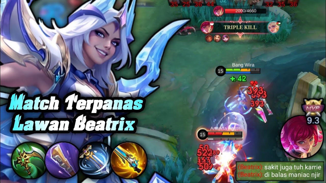 MATCH TERPANAS ! ADU DAMAGE DI LATE GAME ! SIAPAKAH YANG PALING OP ! KARRIE ATAU BEATRIX ? MLBB