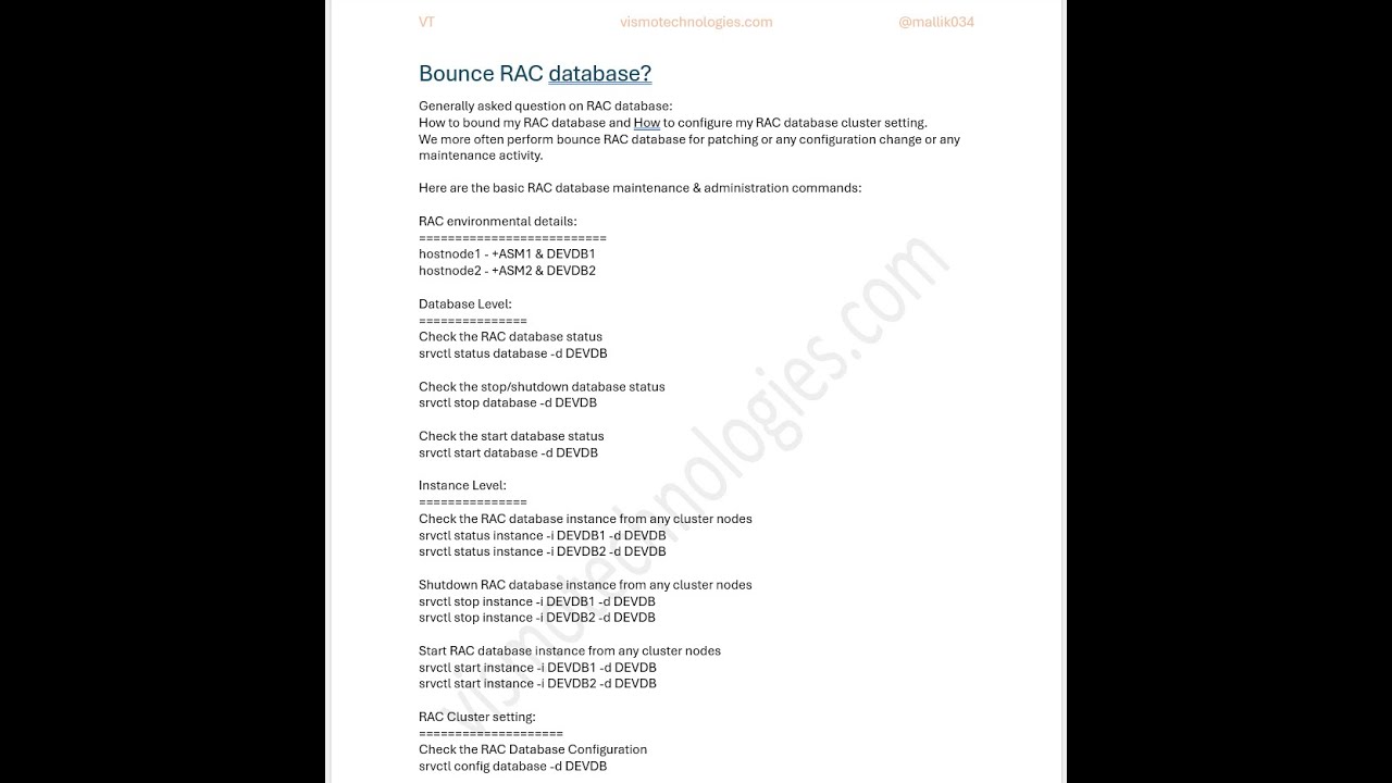 Bounce RAC database?