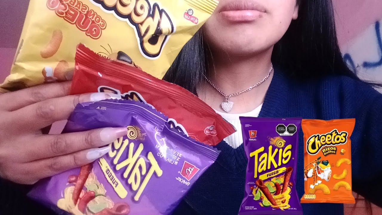 Asmr COMIENDO CHETOS y Taquis 🥫🍟asmr en español 😊🌹
