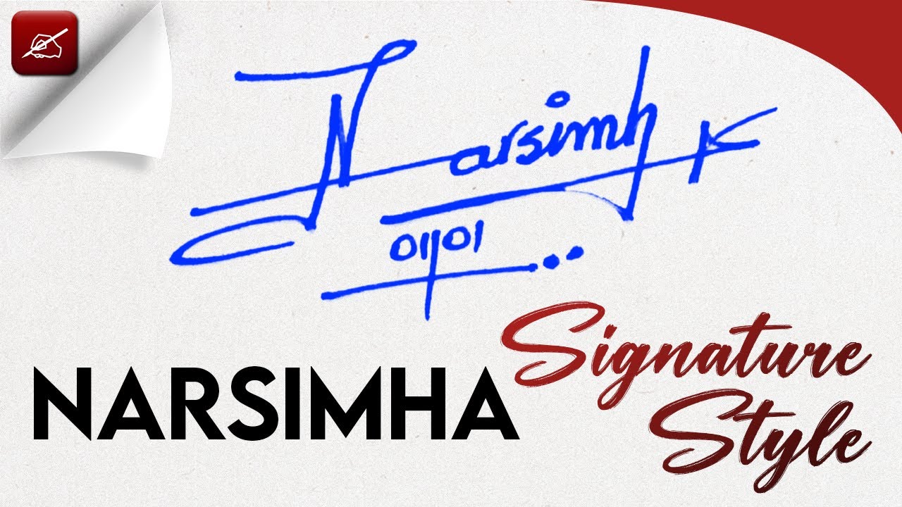 ✔️ Narsimha Name Signature | N signature style | How to draw signature like a billionaire