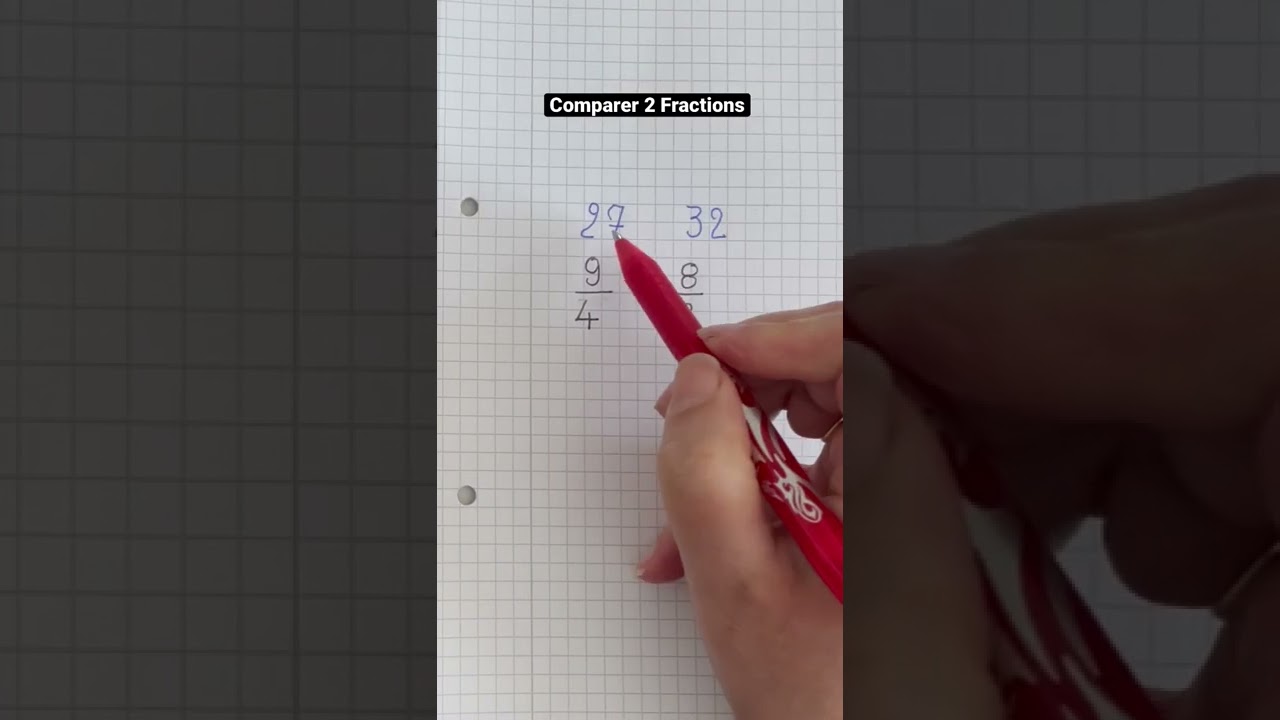 Comparer 2 Fractions Rapidement #maths #mathscollege #fraction #shorts