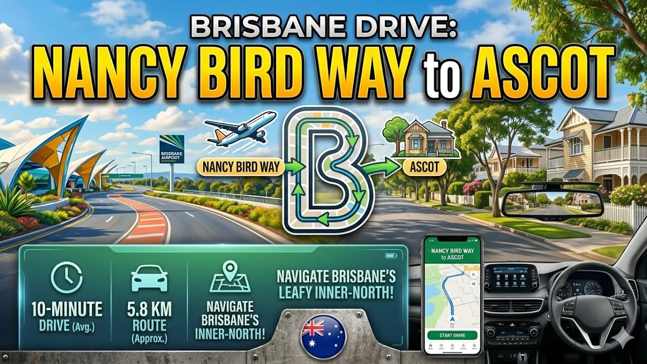 Brisbane Drive: Nancy Bird Way to Ascot | 4K Scenic Route Tour”