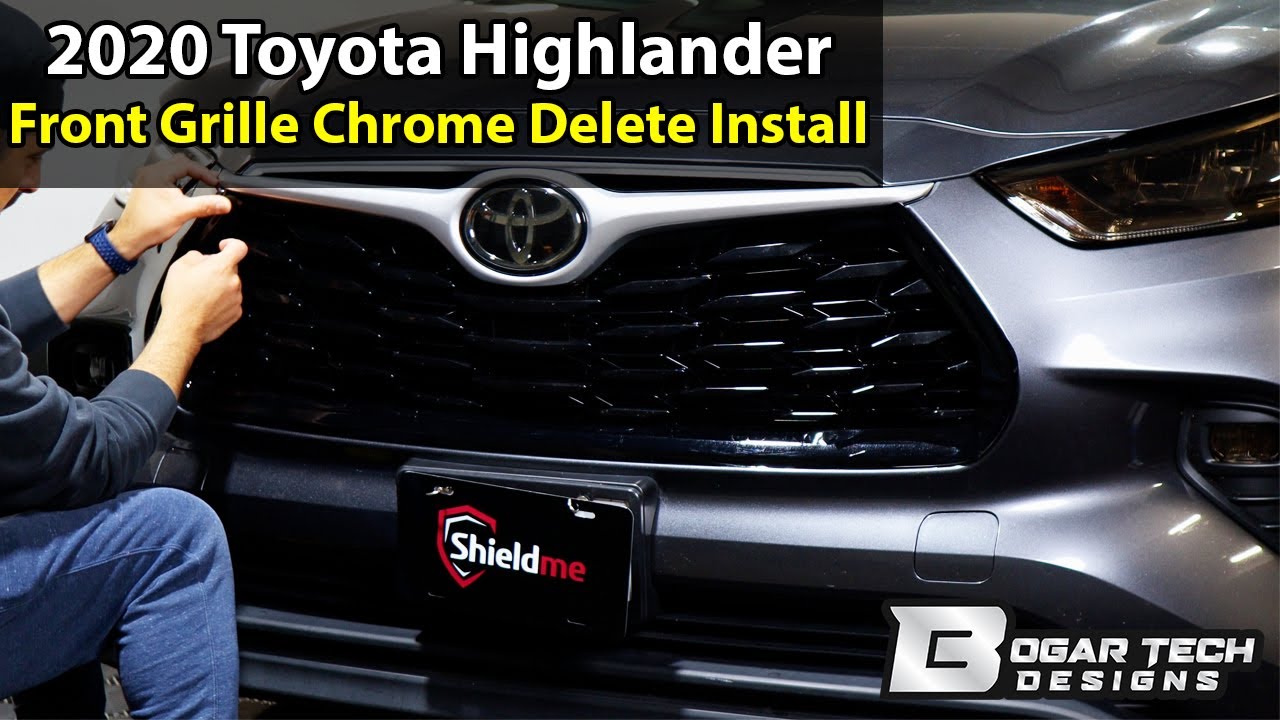 Toyota Highlander 2020-2025 Front Grille Chrome Delete Install