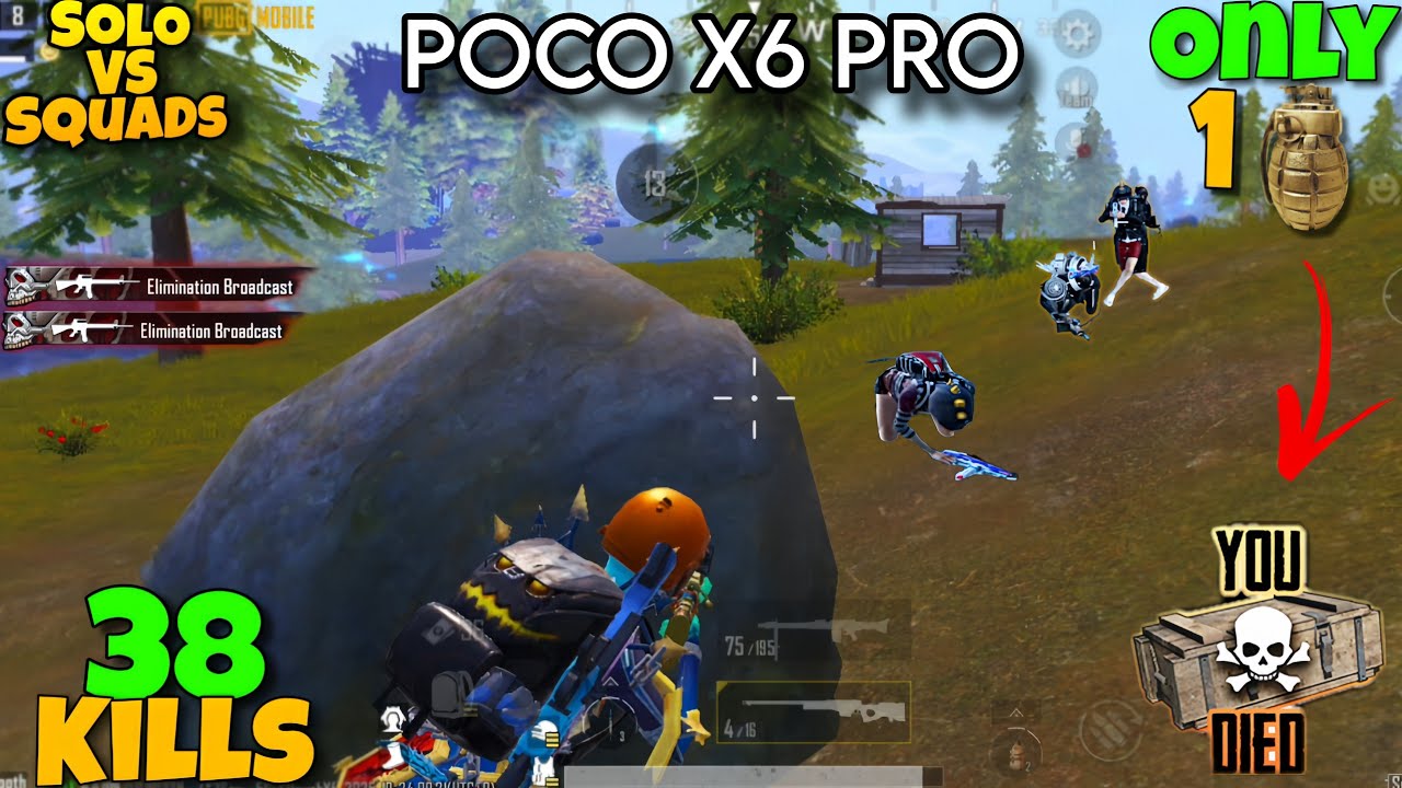 POCO X6 PRO TEST PUBG MOBILE GAME PLAY SOLO SQUAD 🤯 38 KILLS 💥 BEST GAME PLAY 