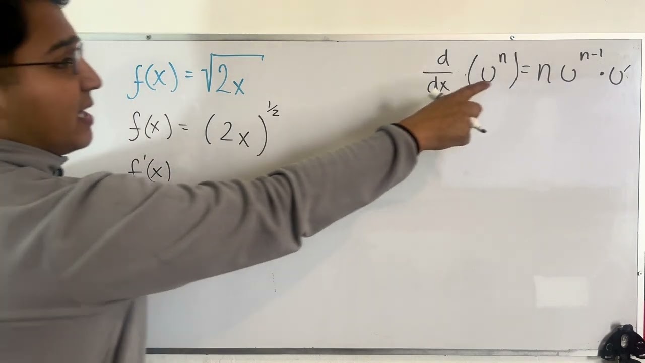 Derivada del argumento de una raíz
