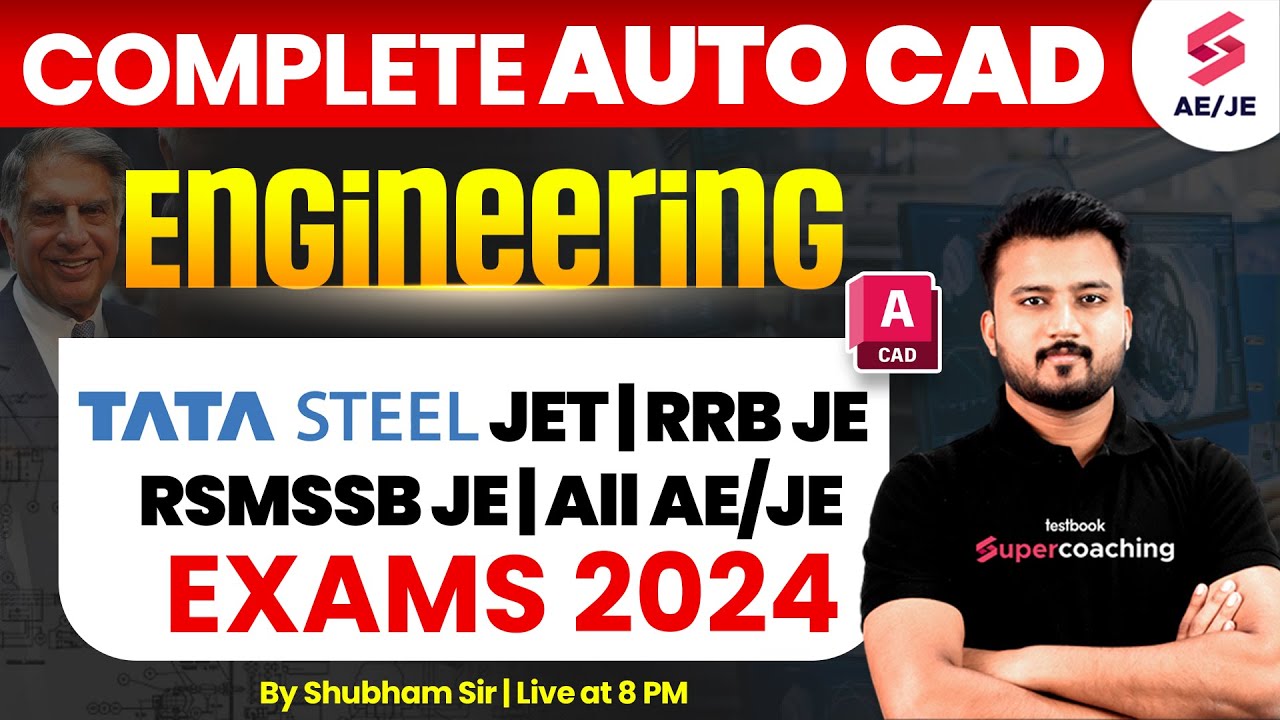 AutoCAD Civil | Important for Tata Steel JET 2024, RSMSSB JE, RRB JE 2024 | Civil by Shubham Sir