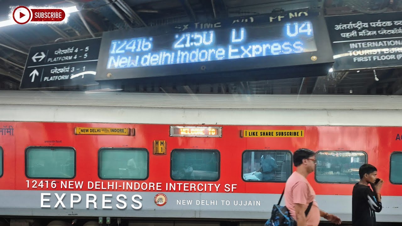 New Delhi-Indore Intercity Sf Express Train Journey | 12416 | New Delhi To Ujjain | Indian Railways
