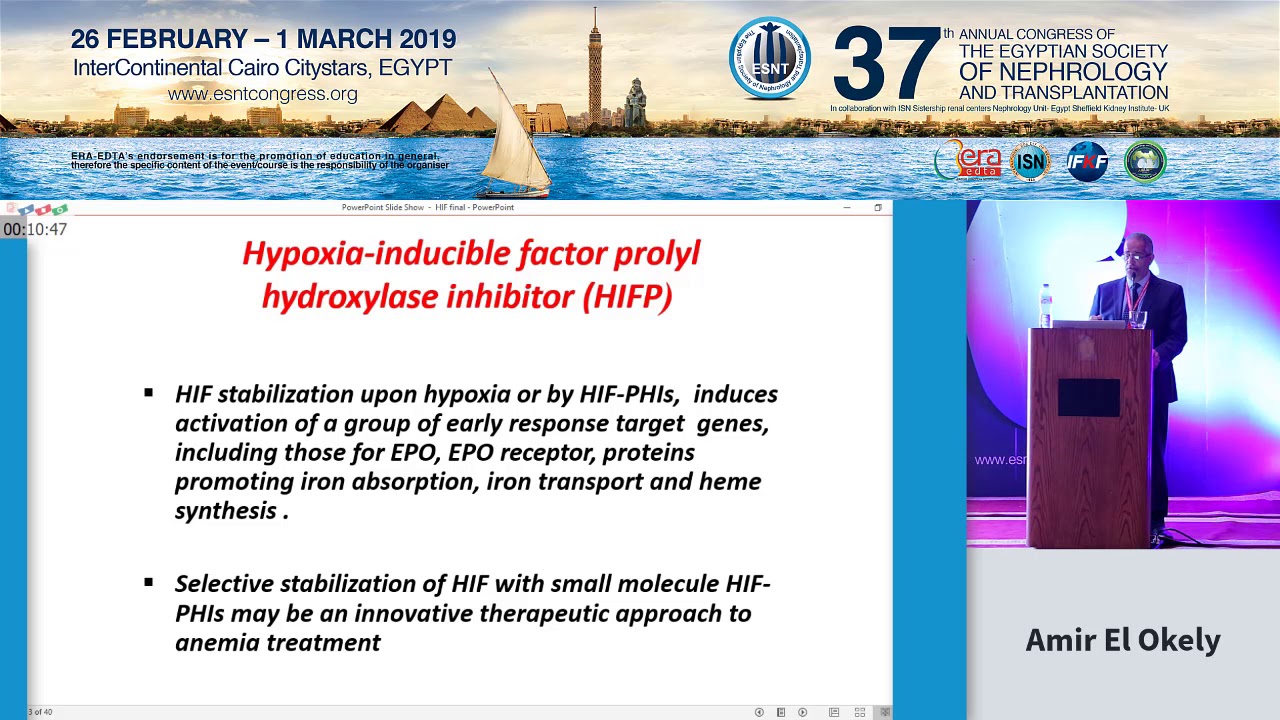 Hypoxia  inducible factor stabilizers in management of anemia  Prof  Amir Elokely
