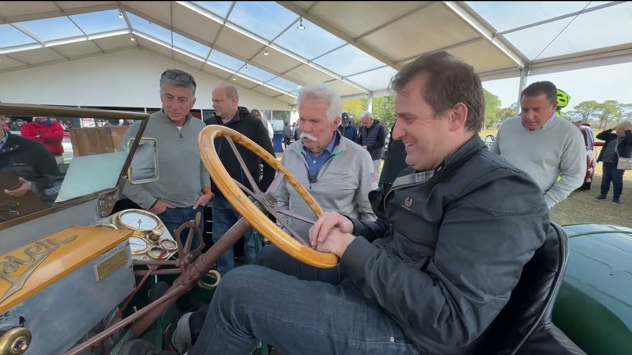 What an amazing beast! Wayne Carini looks at the 1904 Napier Racing car at Ameilia Island.