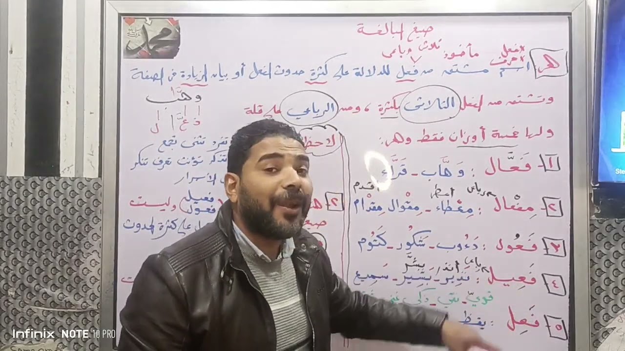 شرح مختصر صيغ المبالغة الصف الثالث الاعدادى