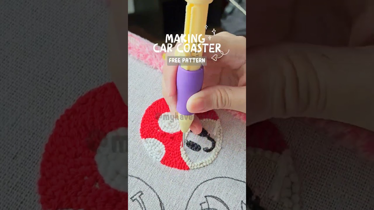 free pattern #punchneedle #needlepunch #embroidery #carcoaster