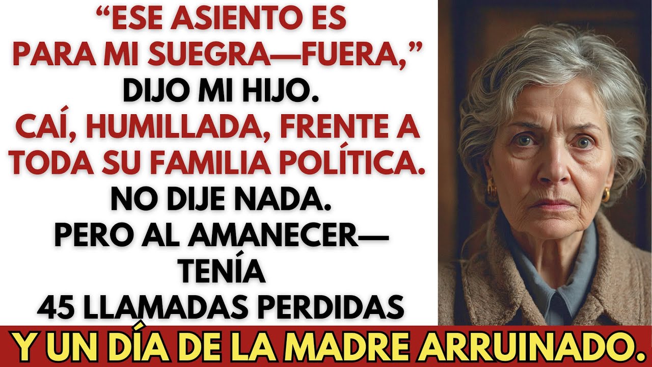 Mi hijo me empujó en el Día de la Madre: “Ese asiento es para mi suegra.” Así que me fui.