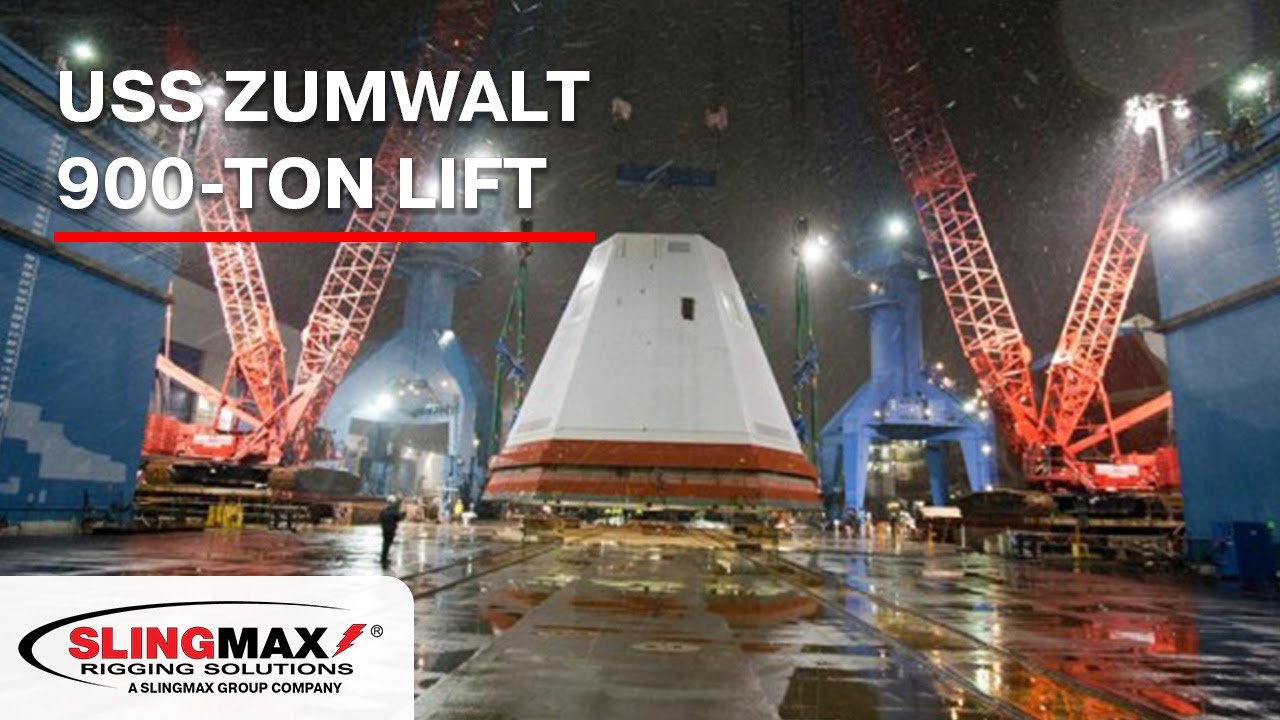 USS Zumwalt Destroyer #2 900-Ton Deckhouse Lift by Bath Iron Works