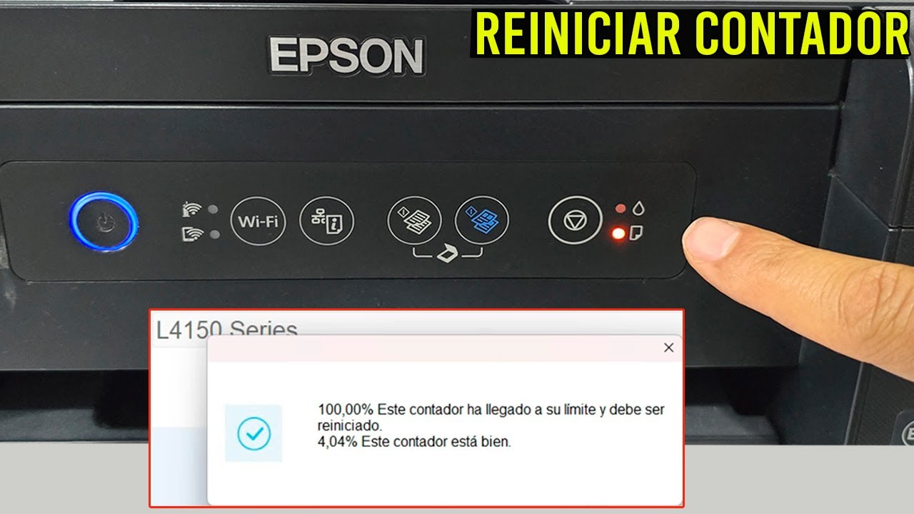 Cómo RESETEAR el CONTADOR de Almohadillas EPSON L4150/ #epson #redlightproblem