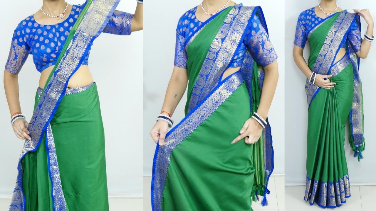 How To Wear A Silk Saree In Just 5 Minute | Easy & Simple Saree Draping With Perfect Pleats Tricks