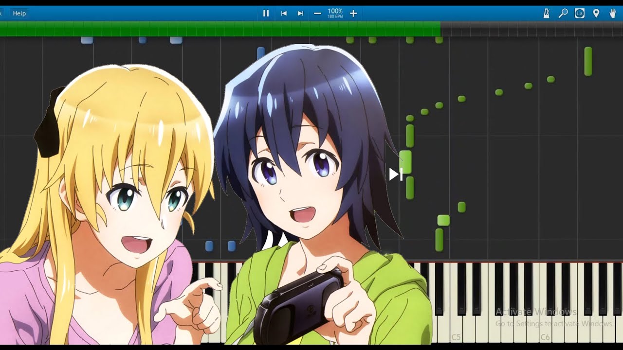 GAMERS! - Gamers! Opening (piano cover) (Synthesia Piano Tutorial)