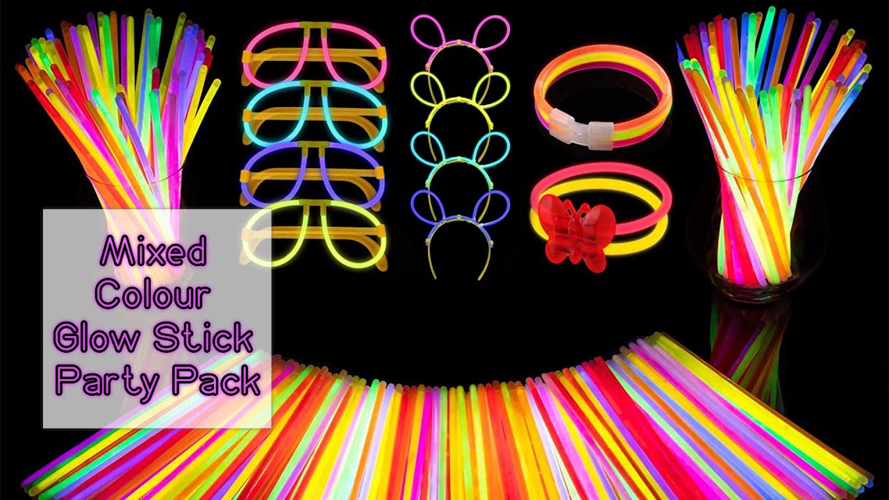 Neon Glow Stick Party Pack - Birthday, Wedding, Dance Festivals Celebration