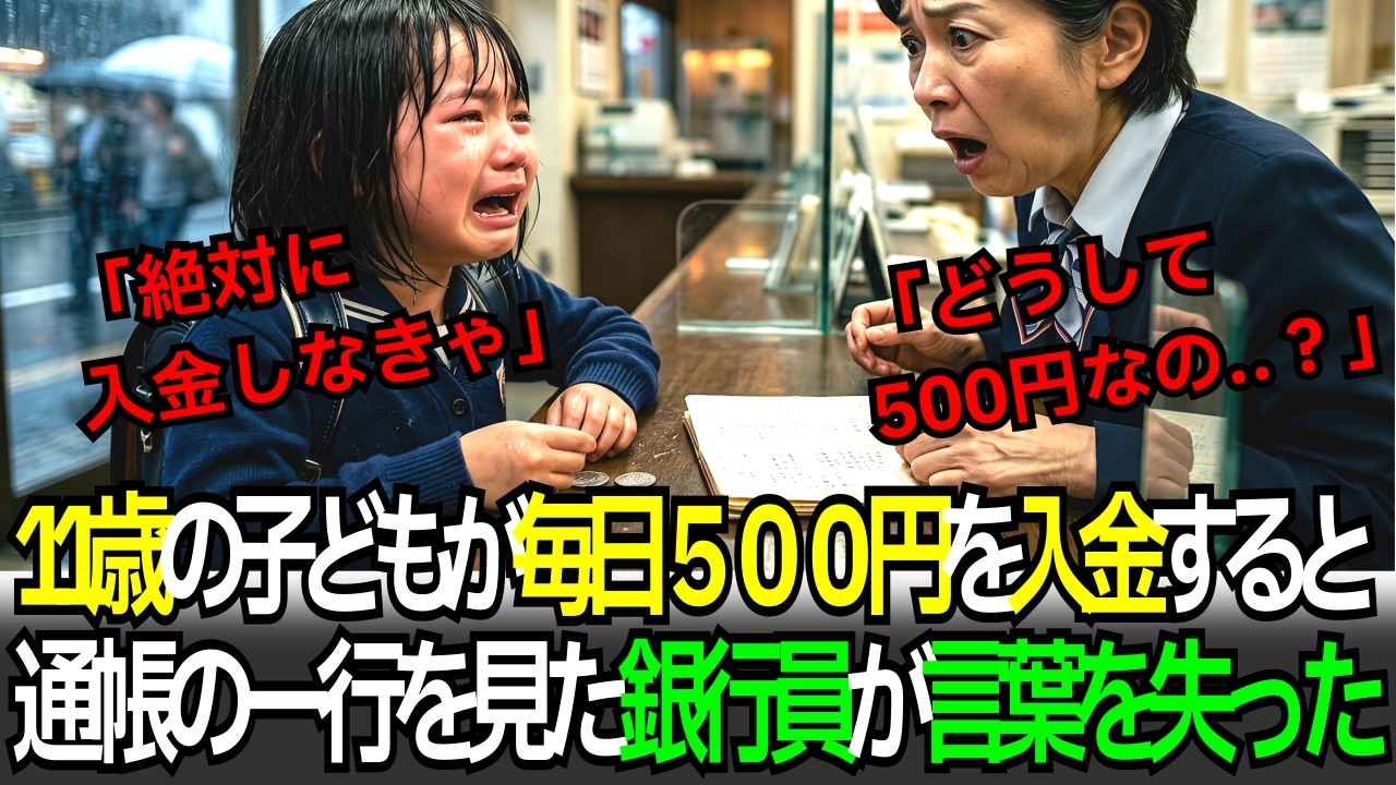 閉店5分前、毎日500円を入金していた少女…通帳の一行に銀行員は涙した