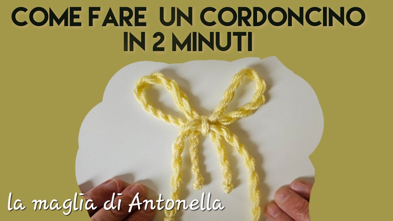 Come realizzare un cordoncino  decorativo in lana o in cotone per fiocchi. Facilissimo.