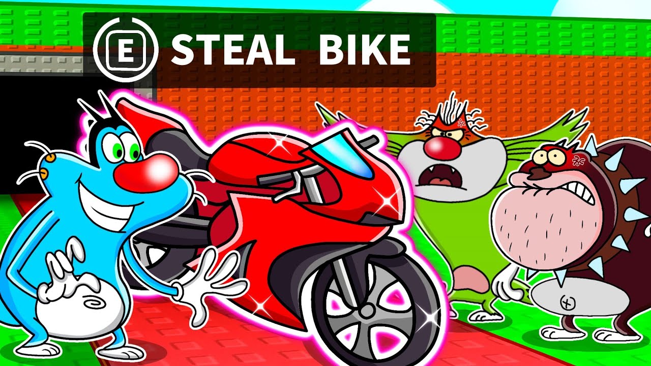 Oggy Playing Steal A Bike In Roblox With Bob And Jack