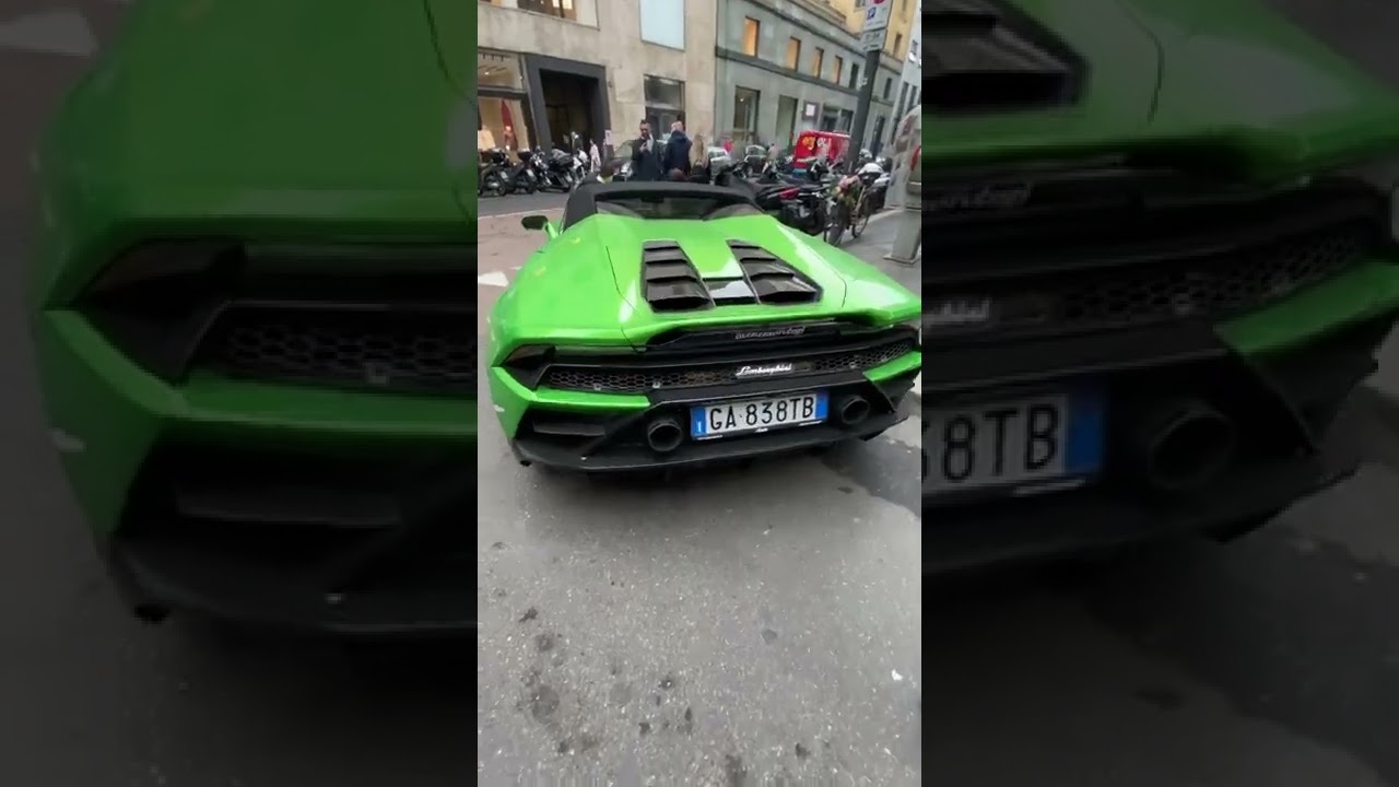 Huracan EVO spyder in Milan 💚...   #lamborghinilife #cars #shorts