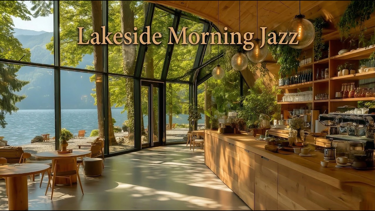 Джаз Кафе у Озера ☕ Расслабляющая Jazz Музыка для Фокуса, Спокойствия & Позитивной Энергии | 4K