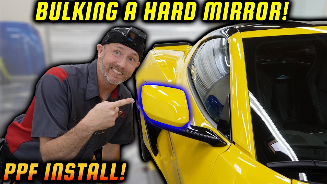 2025 Chevy Corvette E-Ray Mirror PPF Installation | One-Piece Bulk Paint Protection Film Guide