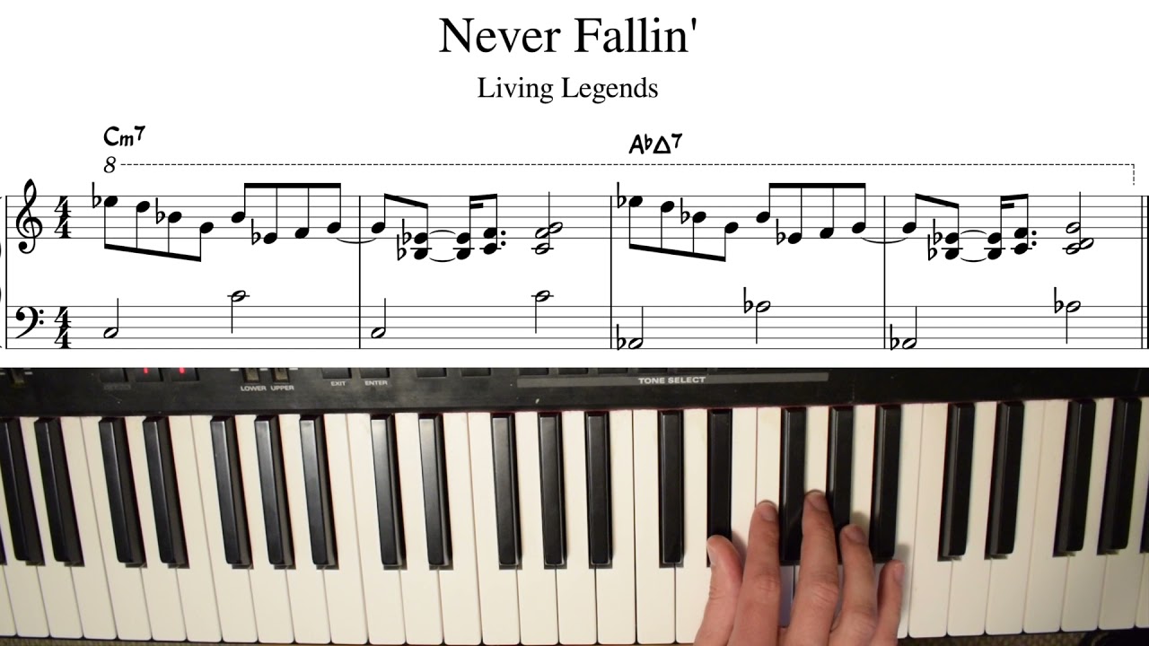 How to play "Never Fallin'" by Living Legends - piano/keyboard tutorial