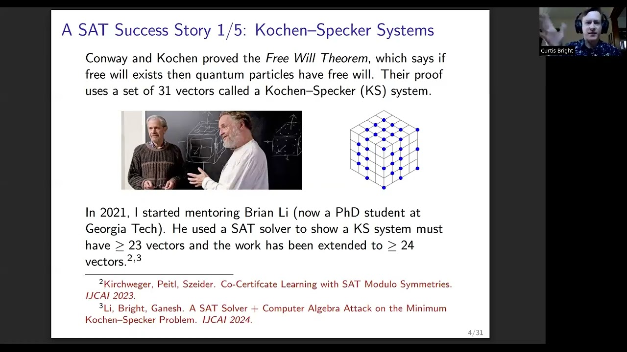 Curtis Bright, Mathematical Problems with SATisfying Solutions