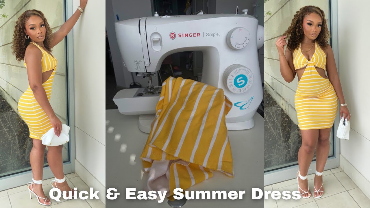 I made a dress 😍 DIY Quick & Easy Dress for Summer