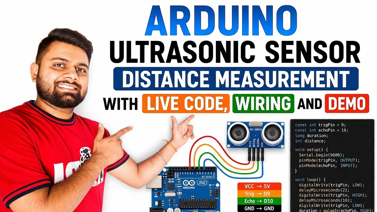 👉 Arduino se Distance Measure 🔥 | Ultrasonic Sensor Wiring + Code + Live Demo (Hindi)