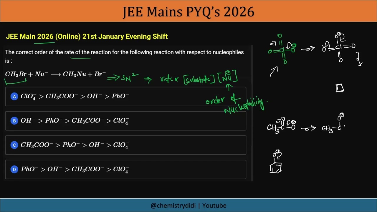 jee mains 2026 question solution #jee #iit #neet #chemistry #chemistrydidi #organicchemistry #exam